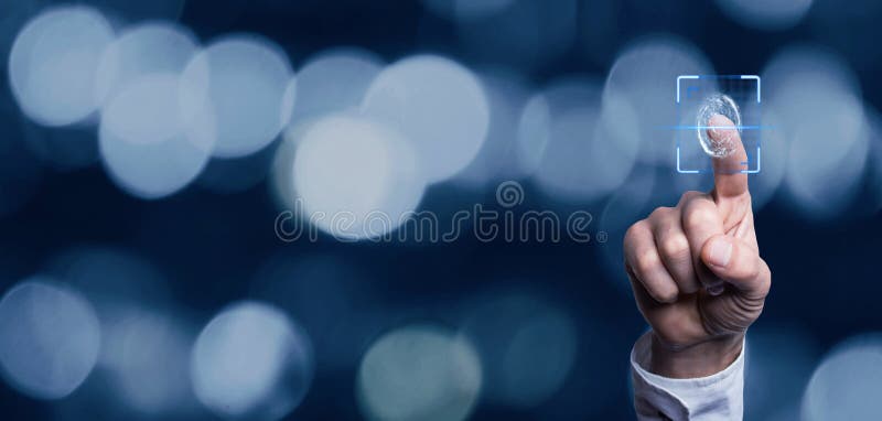 Biometric IDbegrepp med fingeravtryck arkivfoton
