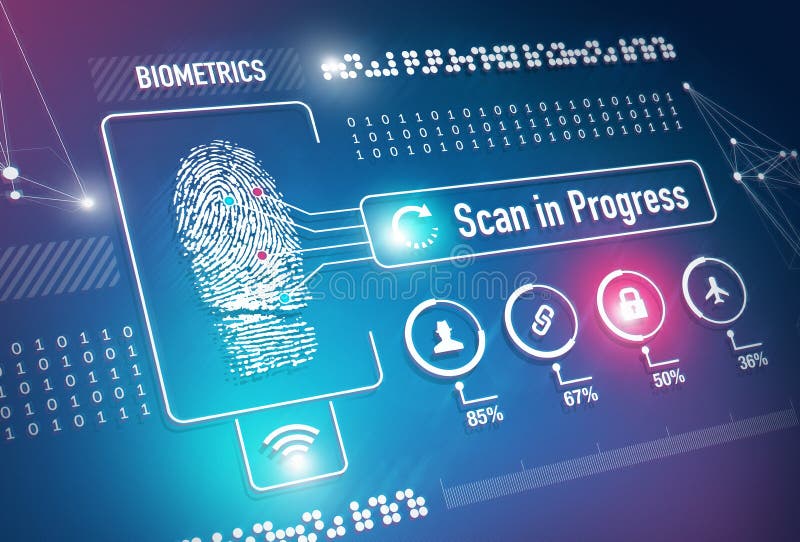 Biometrics Fingerprint Scanning Stock Illustration Circuit Diagram