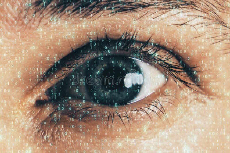 Biometrie en gegevensverwerkingsconcept stock afbeelding Biometrie en gegevensverwerkingsconcept stock afbeelding