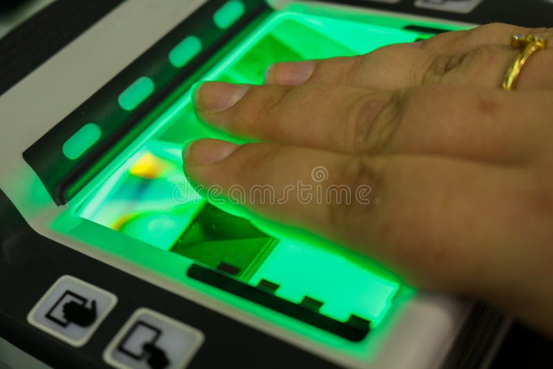 Biometrische vingerafdrukscanner stock afbeelding Biometrische vingerafdrukscanner stock afbeelding