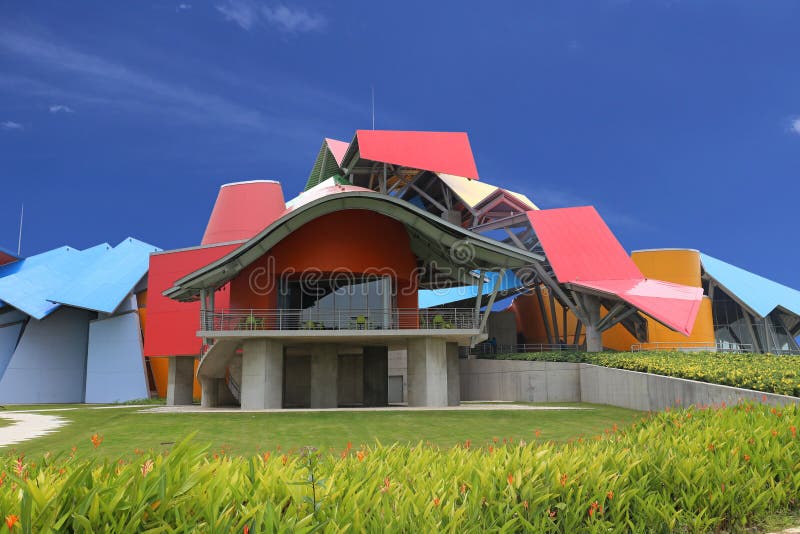 Biomuseo - Biodiversity Museum in Panama City by architect Frank Gehry Central America May 2015, Panama City, Panama royalty free stock photo Biomuseo - Biodiversity Museum in Panama City by architect Frank Gehry Central America May 2015, Panama City, Panama royalty free stock photo