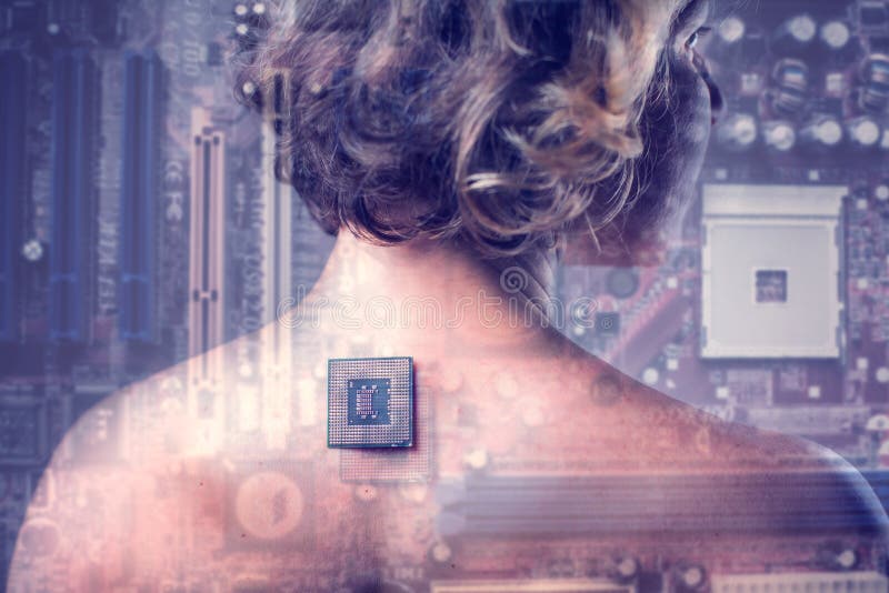 Bionic Microchip Implant in Female Human Body Stock Photo Image of design, computer 92645296