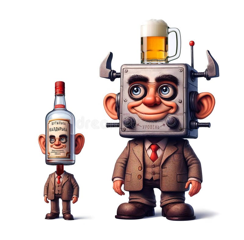 Bionic Robot Feetso and the mischievous toy stock illustration