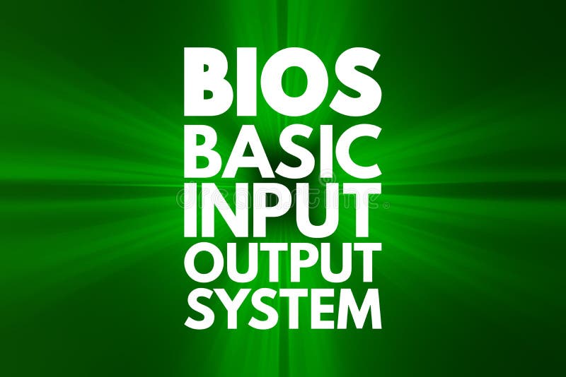 BIOS - förkortning för Basic Input Output System royaltyfri illustrationer