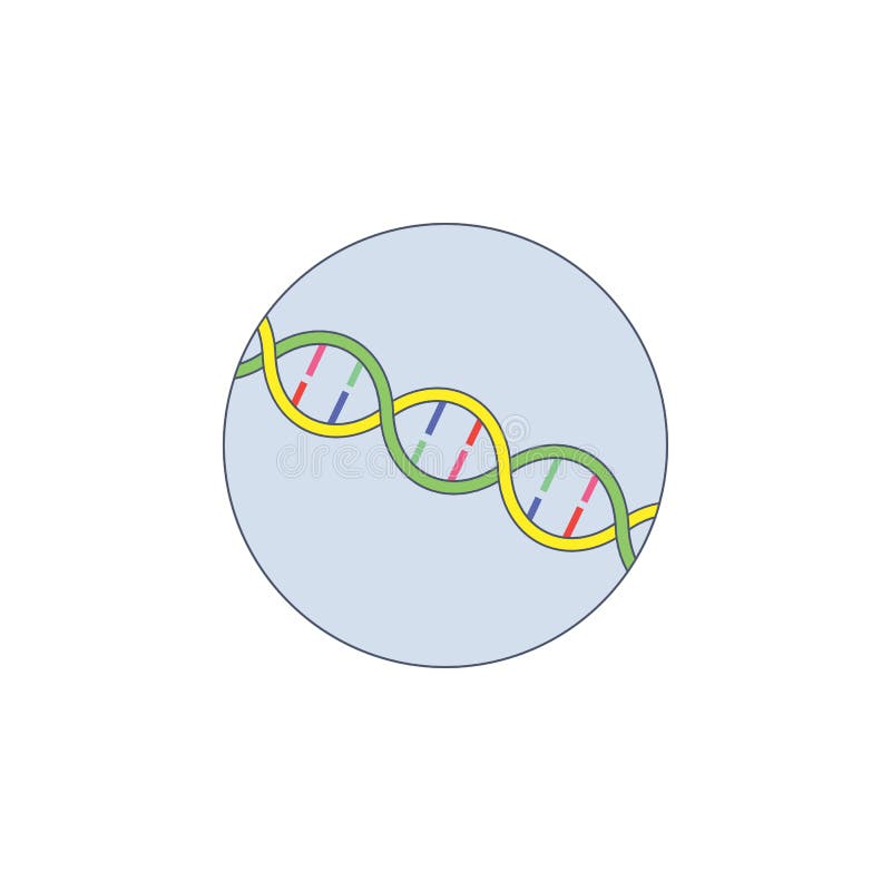 Biotechnology, DNA in badge icon. Element of biotechnology color icon vector illustration