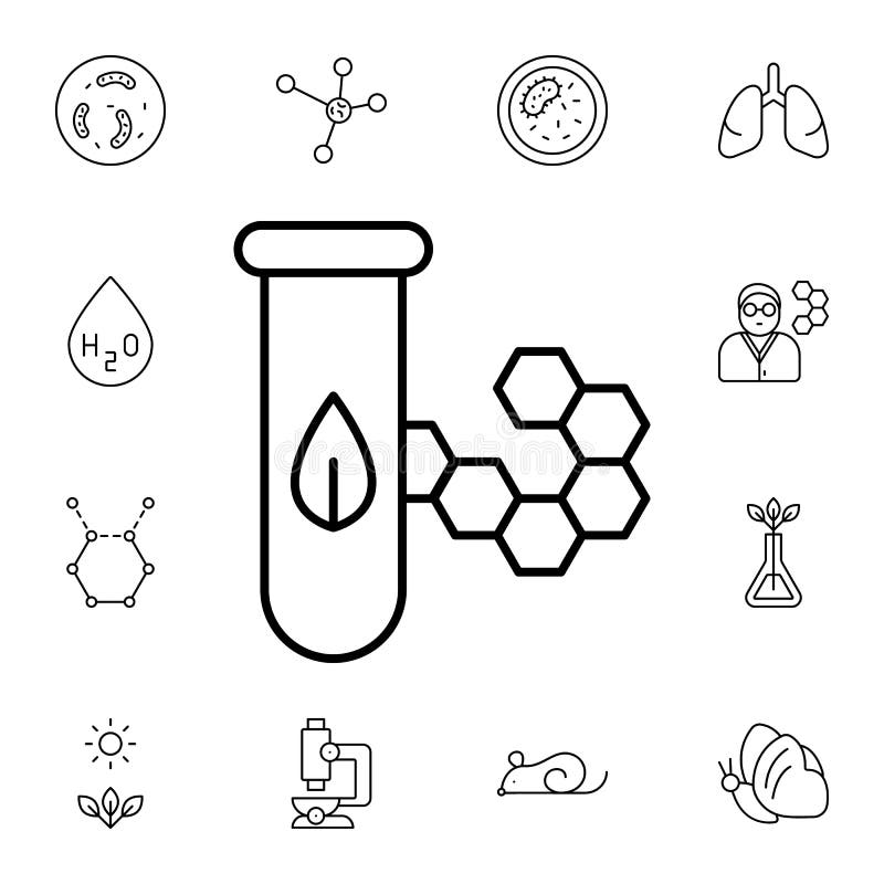 Biotecnología Vector Plano Icono En Paquete De Biología Stock de  ilustración - Ilustración de negro, fino: 205033354