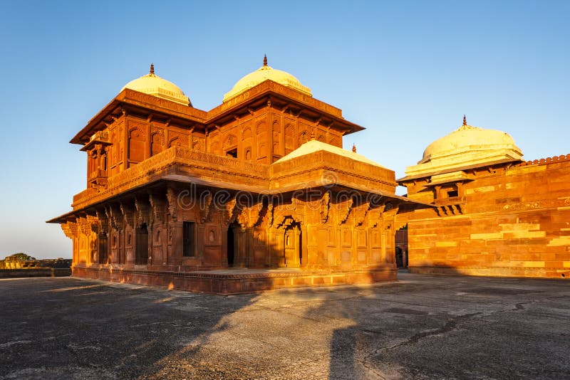 Birbal Bhavan pavilion, afternoon, in Fatehpur Sikri, Agra, Uttar Pradesh, India, Asia