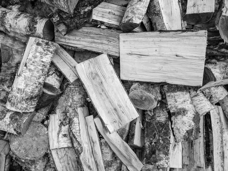 Birch in pieces - black and white wallpaper royalty free stock photo