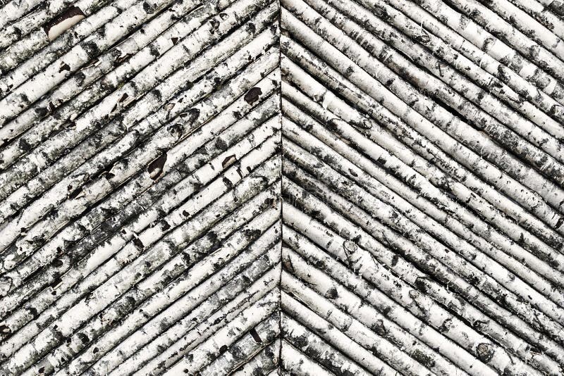 Fence made of young birch trees in black and white. Fence made of young birch trees in black and white.