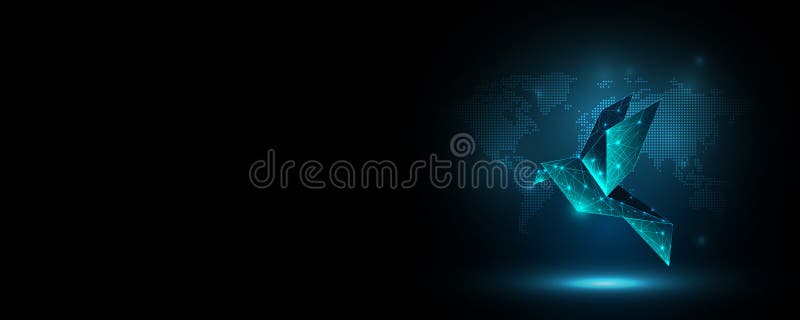 Bird background image, high tech science technology concept around the world stock illustration