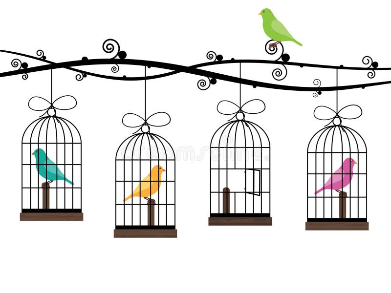 Bird cages stock illustration