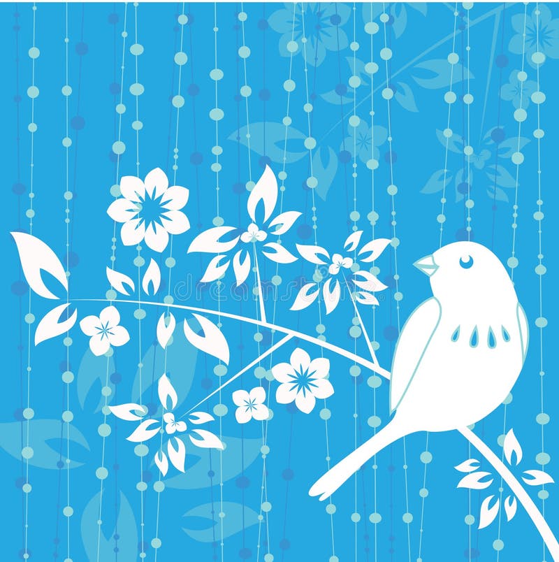 Decorative bird and flower illustration vector. Decorative bird and flower illustration vector