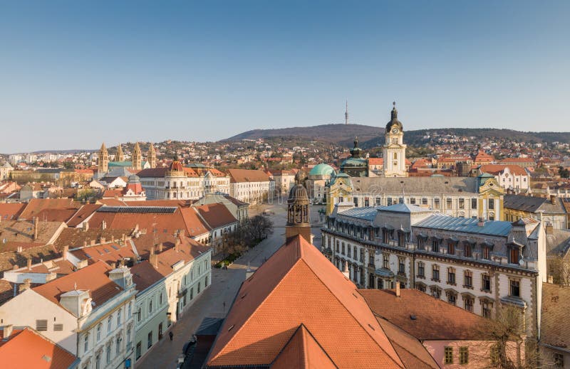 Bird eye view of Pecs, Hungary