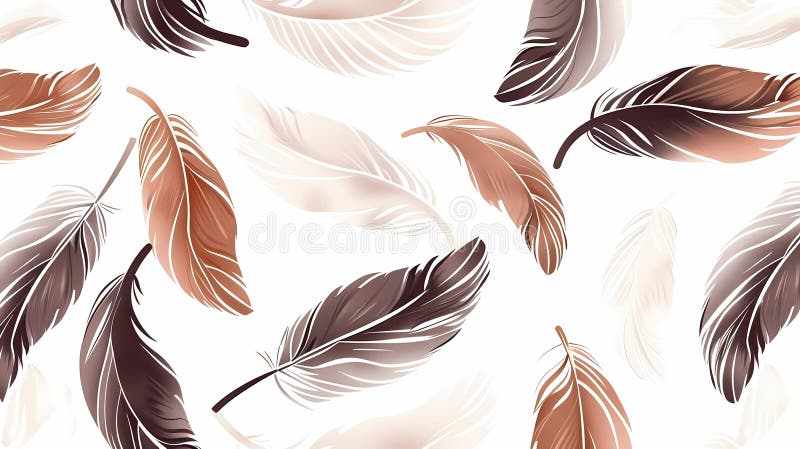 Bird feathers background pattern, banner, wings background picture, seamless background vector illustration