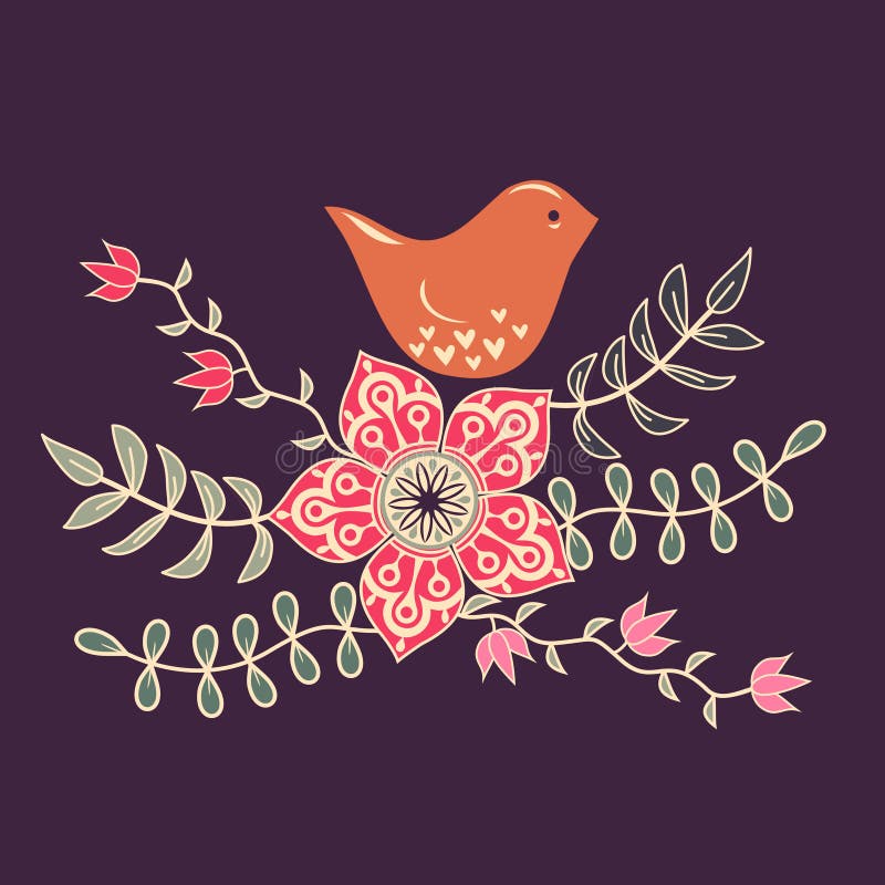 Bird in flowers