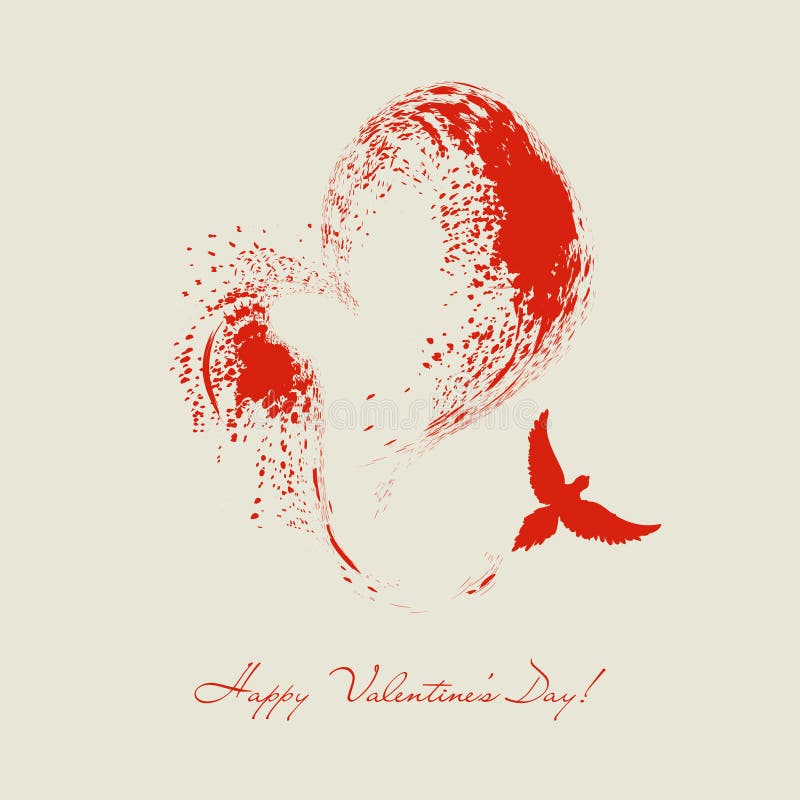 Bird flying heart shape vector illustration Bird flying heart shape vector illustration