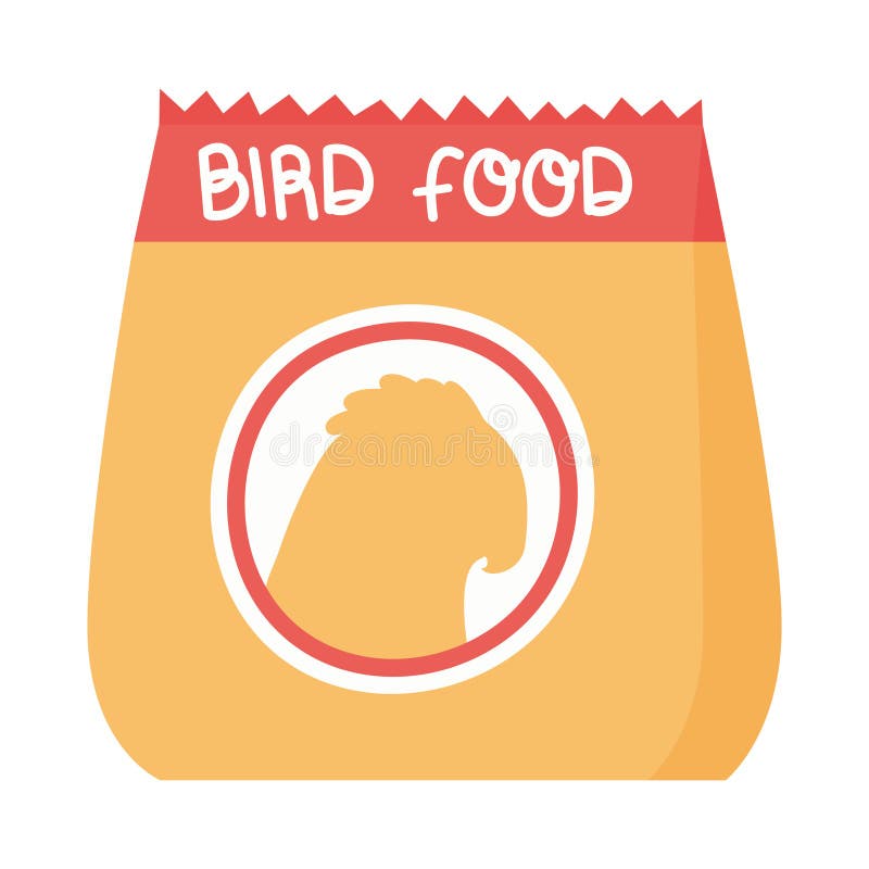 Bird with Food and Tail Grey Color Illustration Logo Stock Illustration