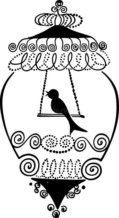 Uccello cinguettio stilizzato gabbia.