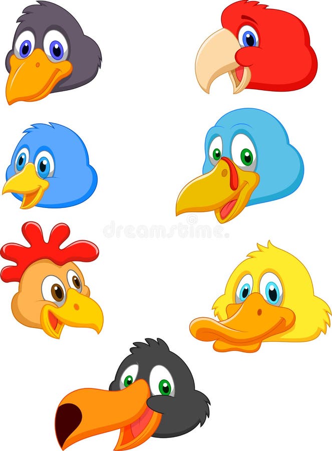 Bird head cartoon collection