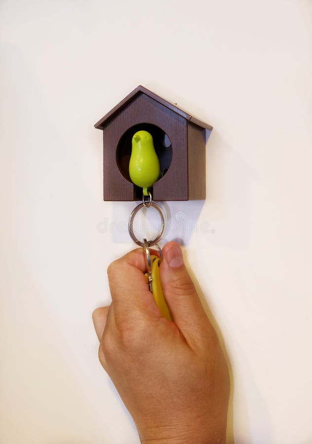 Bird House Key Chain Holder Stock Image Image of ring, concept 120408319