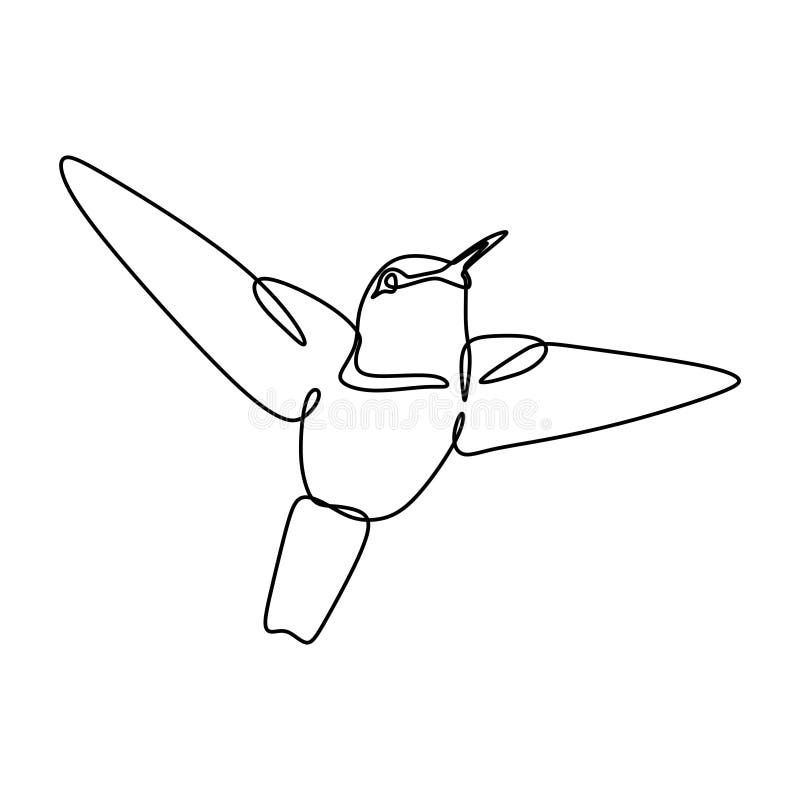 Bird one line drawing continuous lineart minimalist design on white background