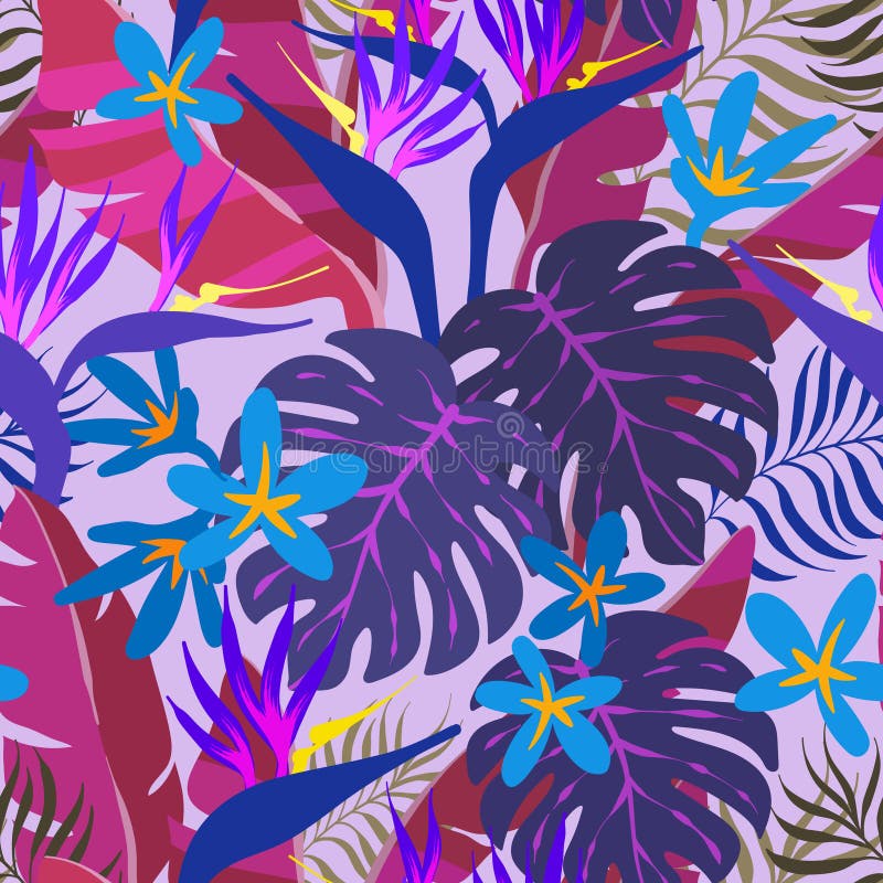 Bird of paradise violet lilac abstract print royalty free illustration
