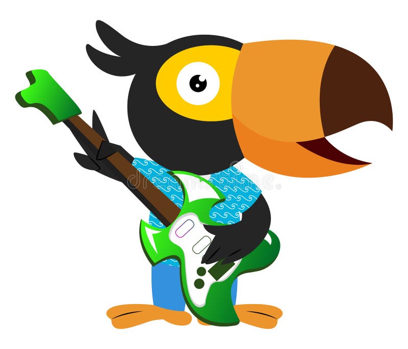 Bird a guitar stock vector. Illustration of silhouette 33406701