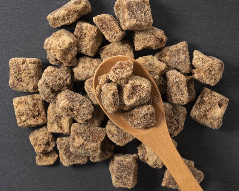 Block of Brown Sugar Placed on a Black Background Stock Image - Image ...