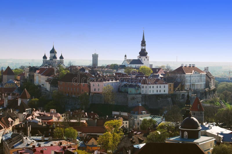 Upper old town of Tallinn, capital of Estonia, summer time. Upper old town of Tallinn, capital of Estonia, summer time