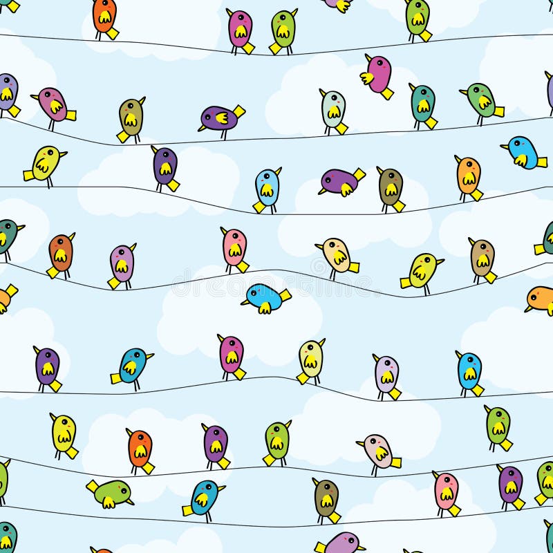 Bird stand seamless pattern vector illustration