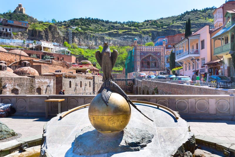 Bird Statue and Sulfur Baths Houses of Old Town of Tbilisi, Republic of  Georgia Editorial Stock Image - Image of globe, historical: 92364279