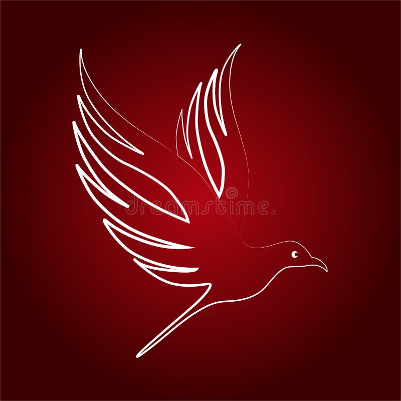 Bird Logo in Red Background Stock Vector - Illustration of clear