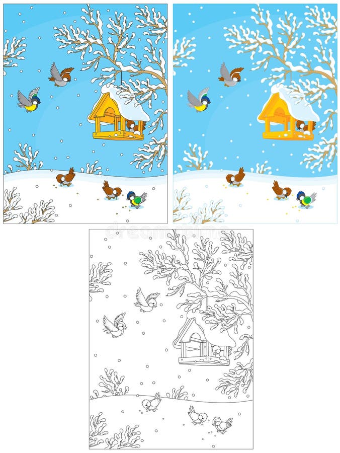 Download Birdfeeder stock vector. Illustration of birdfeeder, flying - 36570563