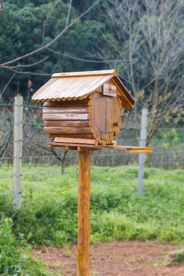 Birdhouse or homemade wooden mailbox