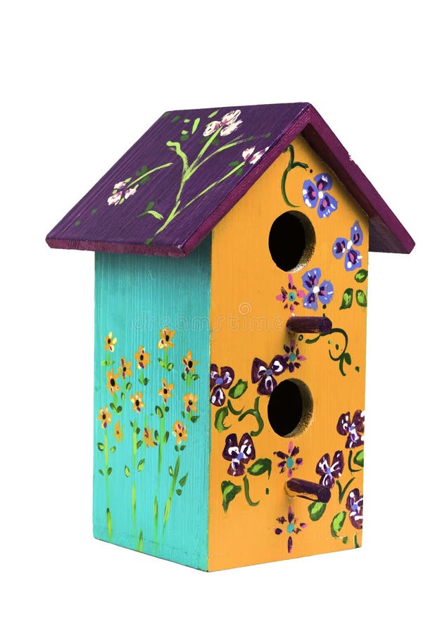 Birdhouse de madera pintado a mano 1 imágenes de archivo libres de regalías Birdhouse de madera pintado a mano 1 imágenes de archivo libres de regalías