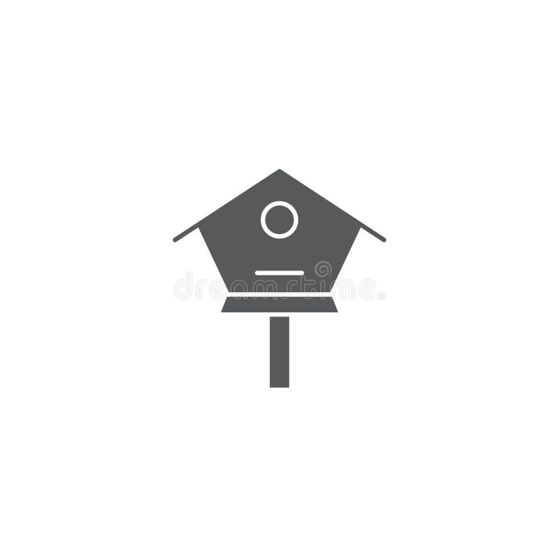 Birdhouse Vector Icon Symbol Isolated on White Background Stock Vector