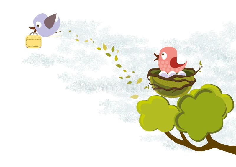 Time to leave the nest stock vector. Illustration of cartoon - 40993149