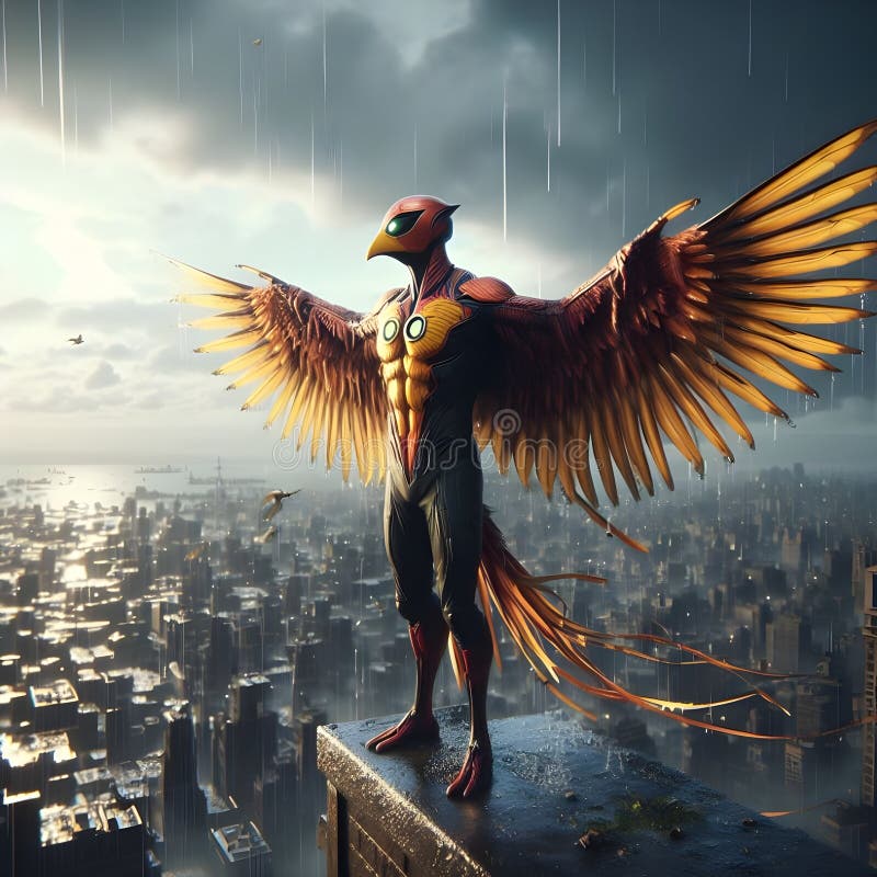 Birdman, unreal engine render, 8k stock illustration