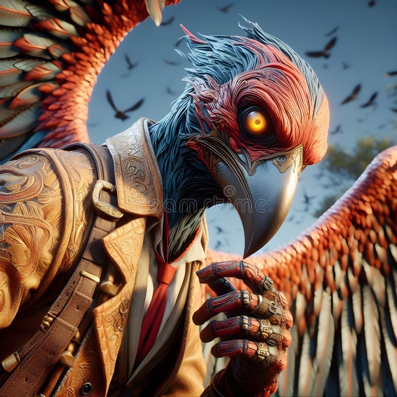 Birdman, unreal engine render, 8k royalty free illustration