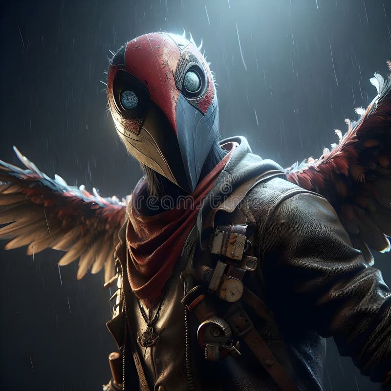 Birdman, unreal engine render, 8k stock illustration