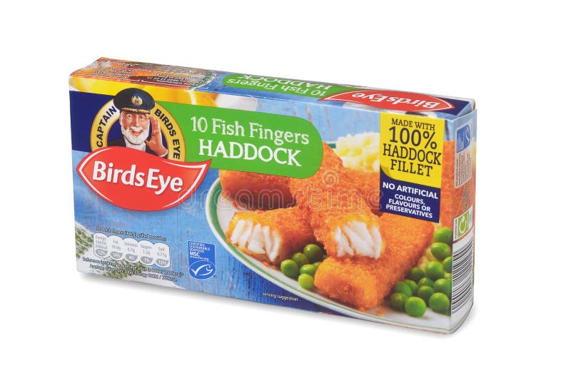 Birds eye fish fingers box editorial photography. Image of frozen -  218839527