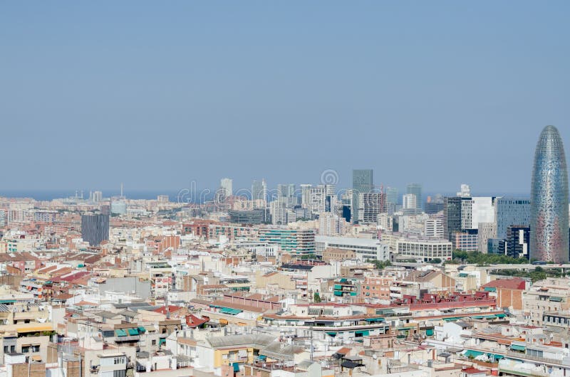 Bird's eye view of the Agbar Tower in Barcelona (Spain). Bird's eye view of the Agbar Tower in Barcelona (Spain)