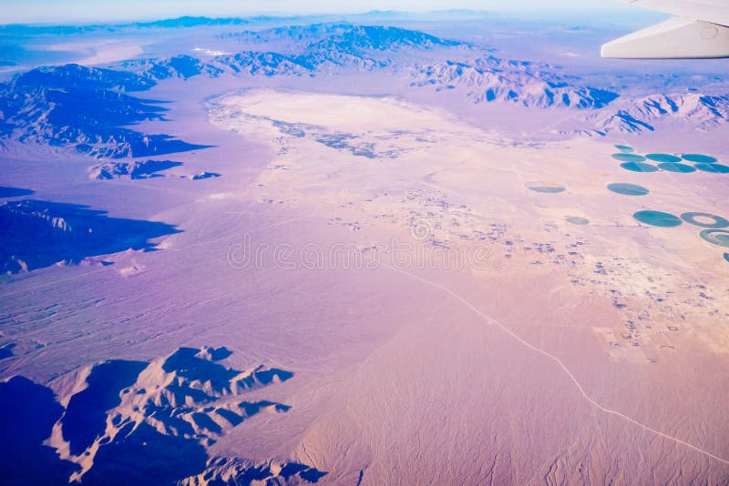 A Birds Eye View Of The Grand Nevada Desert Stock Image Image Of Blue