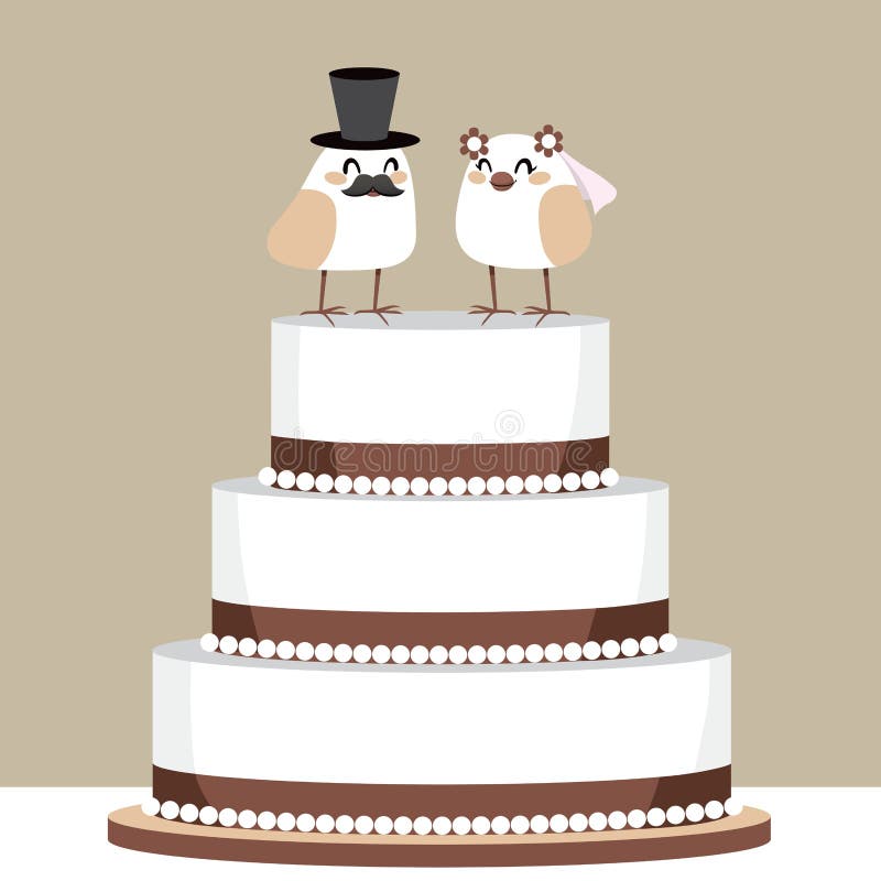 Birds Love Wedding Cake