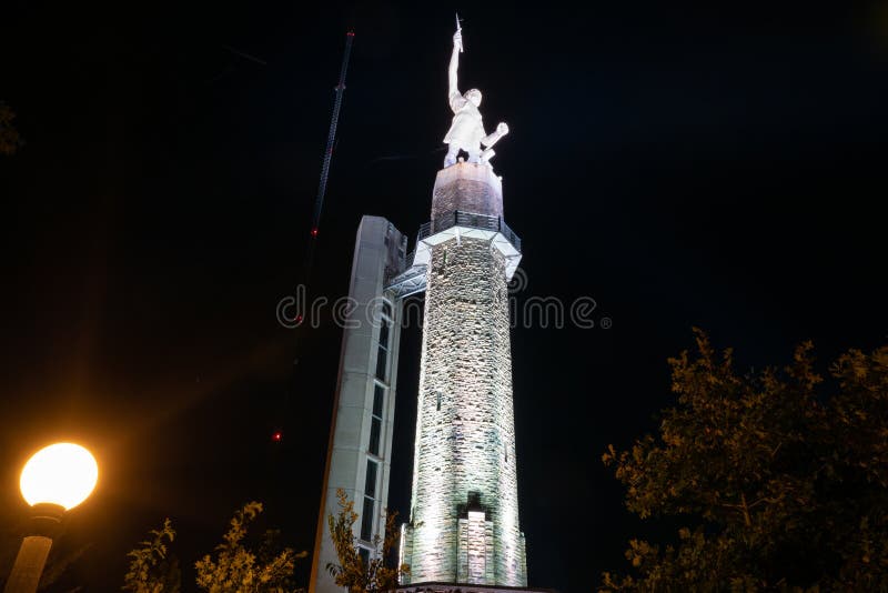 Historic Vulcan Statue at Night