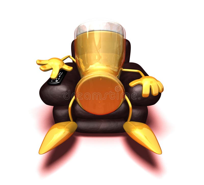 Birra davanti alla TV illustrazione vettoriale Birra davanti alla TV illustrazione vettoriale