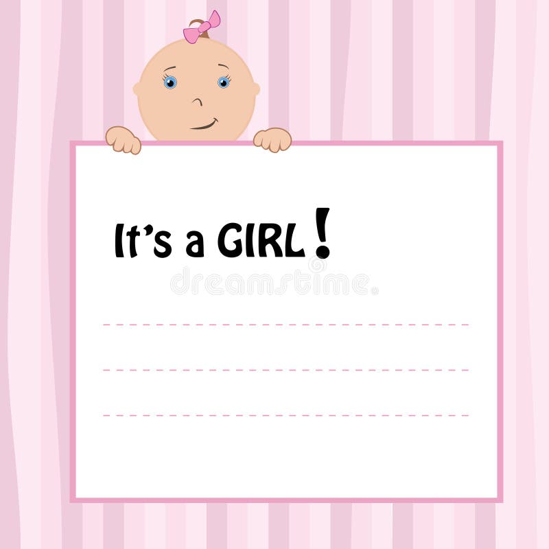 Birth Announcement Card stock vector. Illustration of tile 10120191