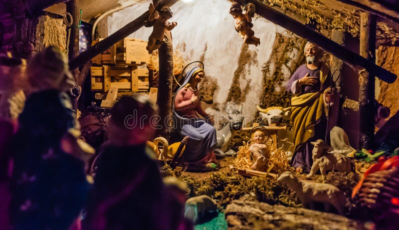 Birth of Jesus in the manger royalty free stock photo Birth of Jesus in the manger royalty free stock photo