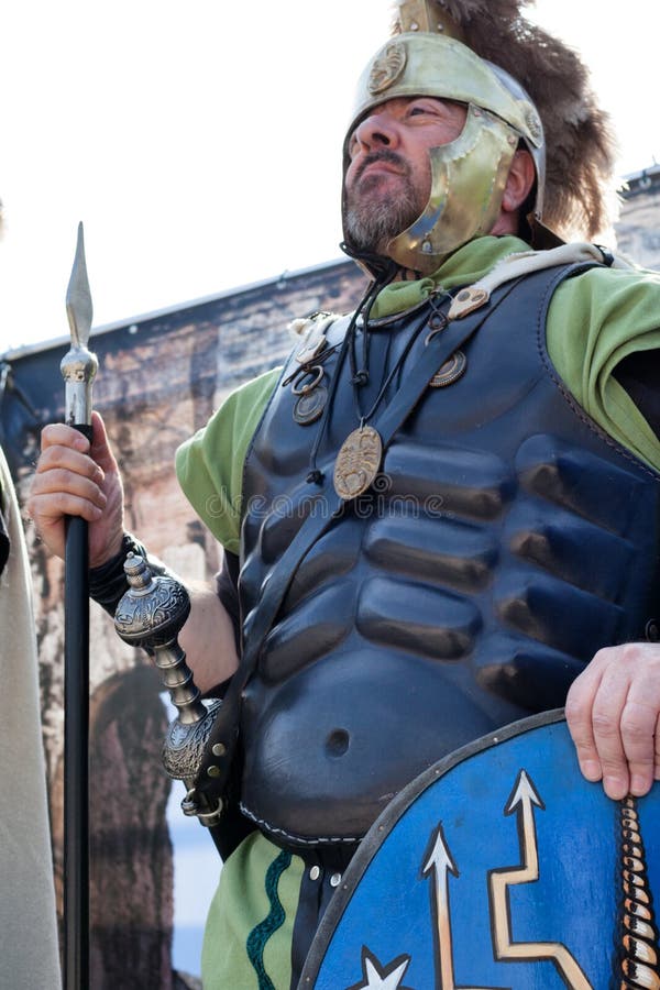 ROME, ITALY - APRIL 19, 2015: Birth of Rome festival - Actors dressed as ancient Roman Praetorian soldiers attend a parade to commemorate the 2,768th anniversary of the founding of Rome. ROME, ITALY - APRIL 19, 2015: Birth of Rome festival - Actors dressed as ancient Roman Praetorian soldiers attend a parade to commemorate the 2,768th anniversary of the founding of Rome.