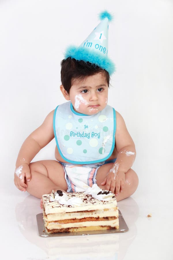 Birthday baby boy stock photo. Image of polka, baby, adorable 15936210
